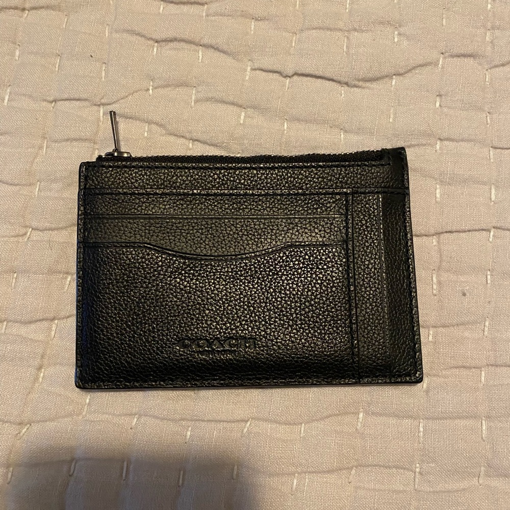 Coach Black Leather Card Holder